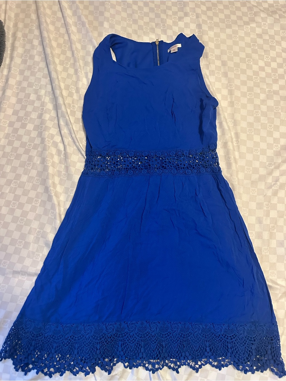 Xhilaration Royal Blue Crochet Lace Trim Dress